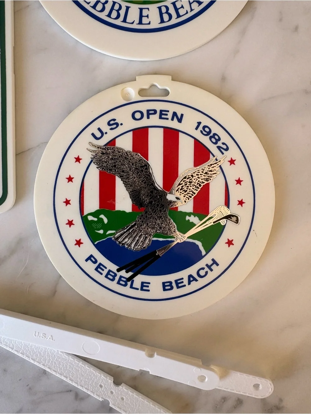 Pebble Beach Green, White & Blue Commemorative Golf Bag Tags Set